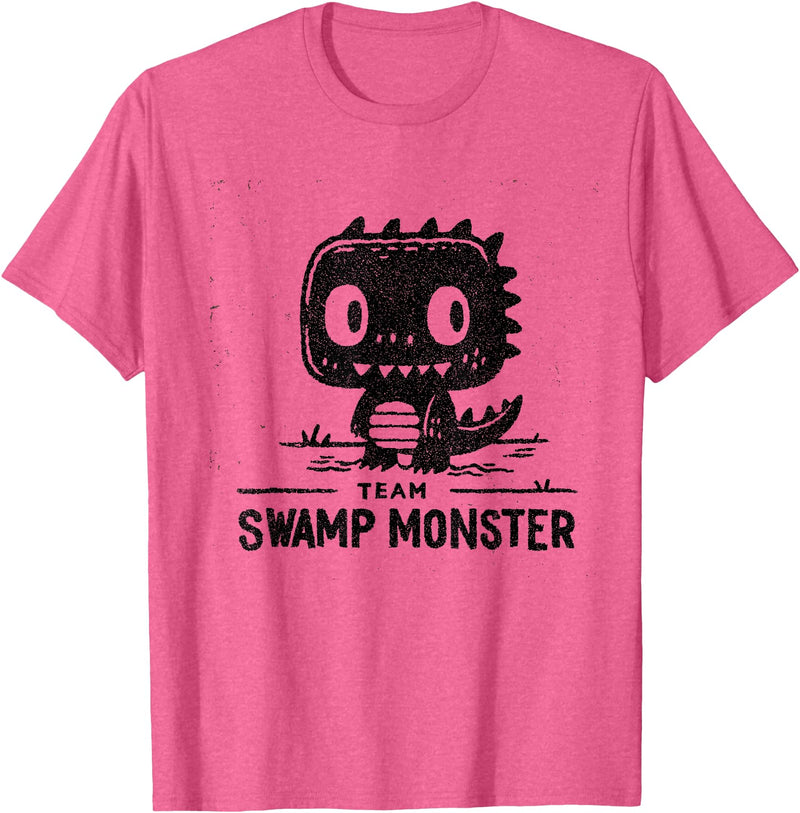 Horror Cool Kids and Adults Swamp Monster Team Halloween T-Shirt - Pink Heather