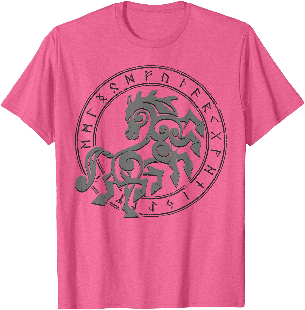 Norse mythology designs Norse Horse Sleipnir T-Shirt - Pink Heather