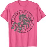 Norse mythology designs Norse Horse Sleipnir T-Shirt - Pink Heather