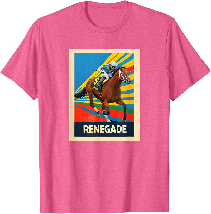 Handicapping Horse Gear Renegade Horse, Horse Racing, Santa Anita, Del Mar, Horses T-Shirt - Pink Heather