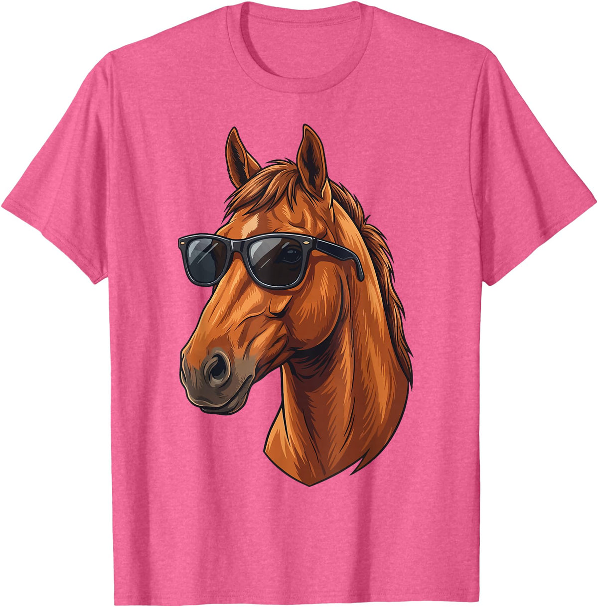 Cowboy Cowgirl Sunglasses Equestrian Rider Girl Horse Sunglasses Horse Riding T-Shirt - Pink Heather