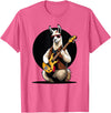 Music Lovers Alpaca Llama playing Guitar Llama playing Electric Guitar, Llama Guitarist T-Shirt - Pink Heather