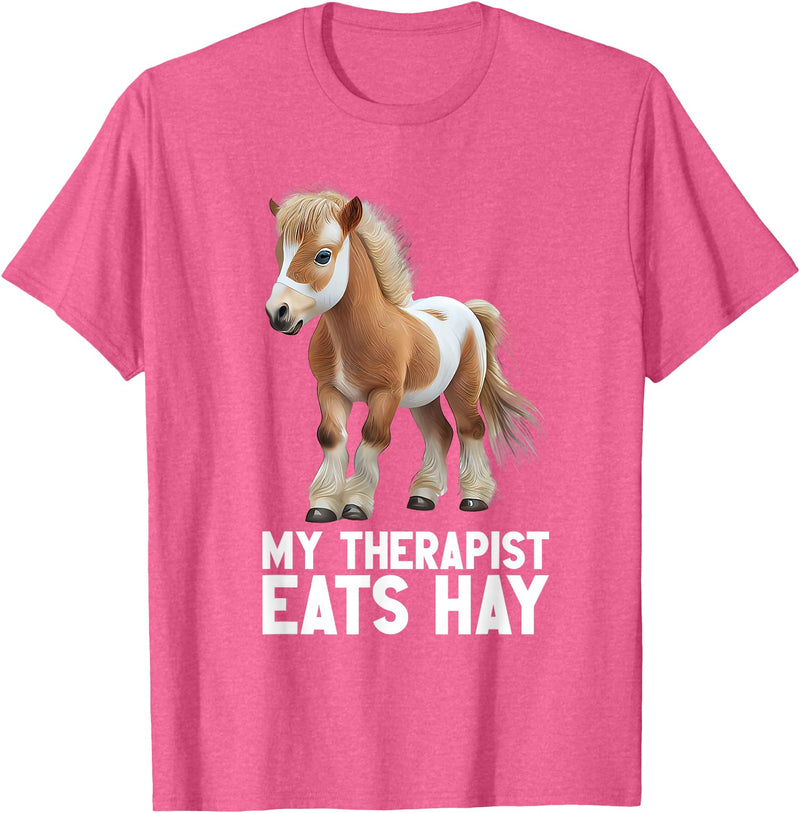 Funny Miniature Horses Gifts Miniature Horse Mini Horse Pet Tiny Horse Lover Pony Tie Dye T-Shirt - Pink Heather