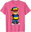 Ukrainian Teddy Bear Breakdance Rapper Ukrainian Flag Teddy Bear Ukraine Hip Hop T-Shirt - Pink Heather