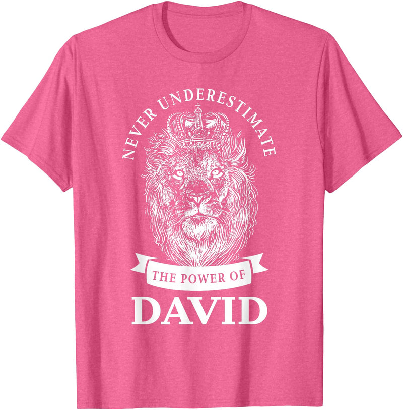 Gifts for David David Gift Name Lion T-Shirt - Pink Heather