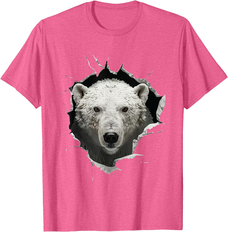 Funny Polar Bear Design Polar Bear T-Shirt - Pink Heather