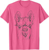 Funny Llama Alpaca Animal Lover Gifts Clothing Llama Alpaca Line Art T-Shirt - Pink Heather