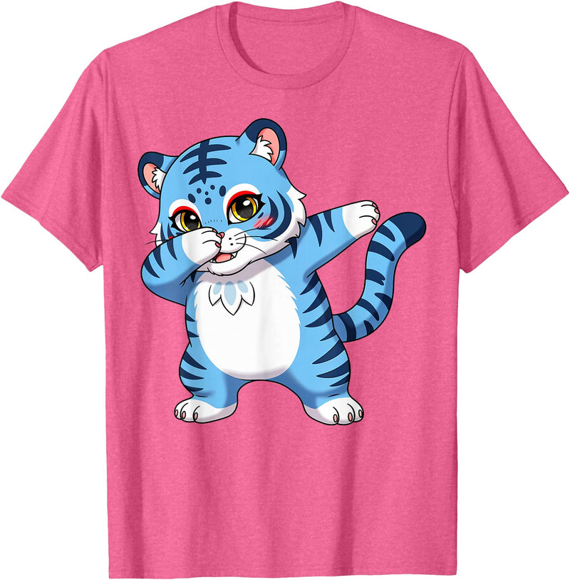 generic Funny Cartoon Korean Tiger for Youth Toddler Kids Boys Girls T-Shirt - Pink Heather