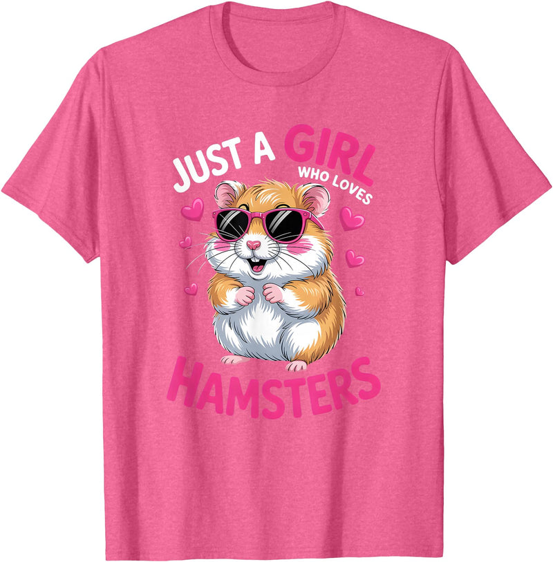 Girls Hamster T-Shirt - Pink Heather