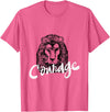 Totality Lion Head Courage T-Shirt T-Shirt - Pink Heather