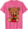 Cute Cherry Animals Cherry Bear Cute Bear Nature Cherry Fruit Artwork Wildlife T-Shirt - Pink Heather