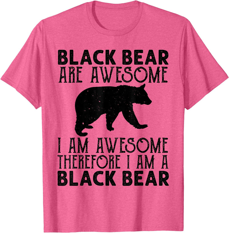 Cool American Black Bear Lovers gifts costume Black Bear Tee Funny American Bear Lover Animal T-Shirt - Pink Heather