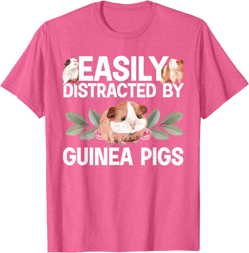 Guinea Pig Gift Guinea Pig Accessories & Stuff Cute Guinea Pig Art For Men Women Kids Guinea Pig Cavy Lover T-Shirt - Pink Heather
