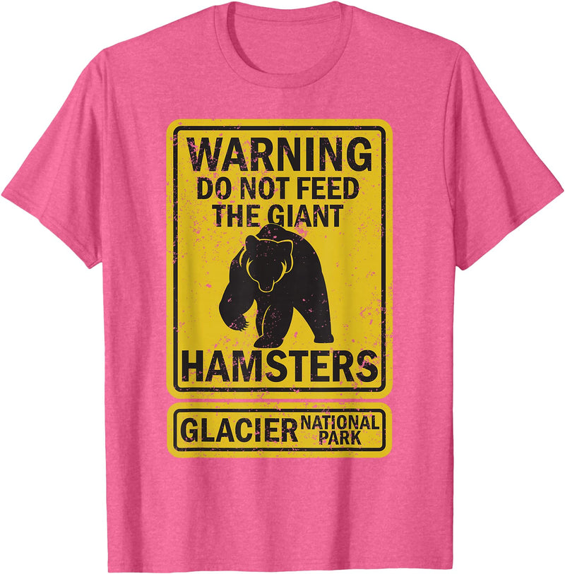 Montana Wildlife Nature Apparel Funny Glacier National Park Grizzly Brown Bear Souvenir Gift T-Shirt - Pink Heather