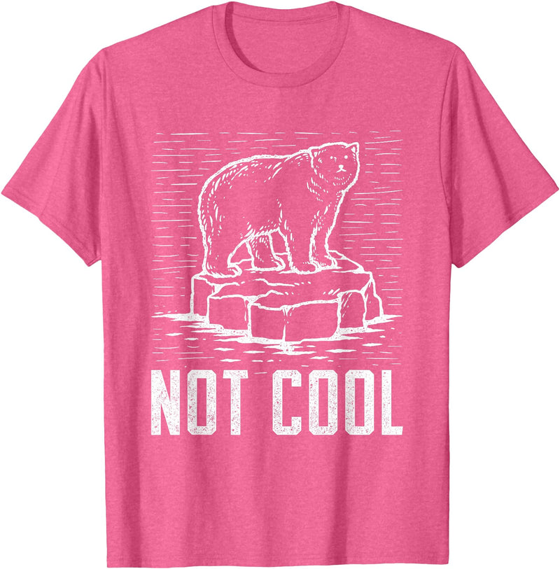 Climate Change Designs Polar Bear Against Climate Change Global Warming Design T-Shirt - Pink Heather