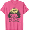 Funny Bear Themed Apparel & Accessories The Woods are Calling Cool Nature Bear Graphic T-Shirt - Pink Heather