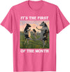 Funny Cows Dancing Meme 1st Of The Month Tees Funny It's THE First of THE Month Cows Dancing Meme T-Shirt - Pink Heather