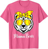 Mama Bear Face Apparel Softball Mama Bear With Sunglasses Bandana Momma Mothers Dy T-Shirt - Pink Heather