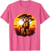 Safari Animal Art Lion Wildlife Safari Tiger African Animal Lovers Savanna T-Shirt - Pink Heather