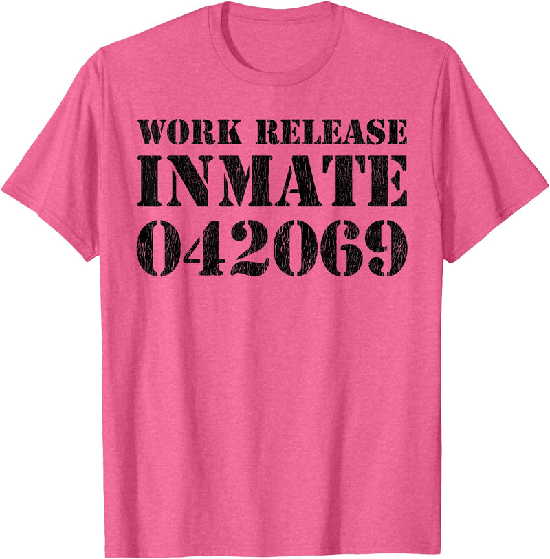 Jail Inmate Costumes by Moxio Orange Prisoner Halloween Costume Work Release Inmate T-Shirt - Pink Heather
