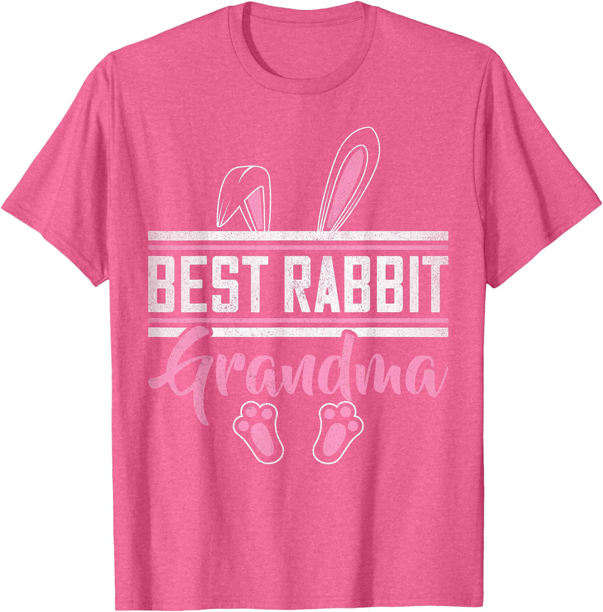Best Rabbit Grandma Ever Bunny Grandma T-Shirt in Pink Heather