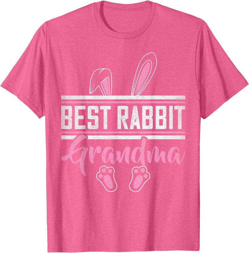 Best Rabbit Grandma Ever Bunny Grandma T-Shirt in Pink Heather