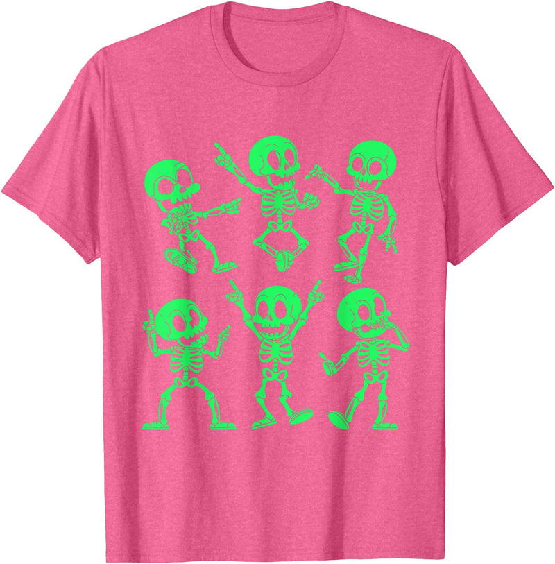 Dancing Skeletons by AlphaONE Dancing Skeletons Dance Challenge Girl Boys Kids Halloween T-Shirt - Pink Heather