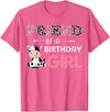 Cow Birthday Cow Lover Gifts For Family Men Woman Friend of The Birthday Girl Farm Cow Friend Matching Family T-Shirt - Pink