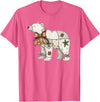 Cute Polar Bear Xmas Quilt Winter Holiday Patchwork Polar Bear Cute Christmas Quilt T-Shirt - Pink Heather