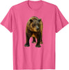 Bear Tees Grizzly Bear Vintage Graphic T-Shirt T-Shirt - Pink Heather