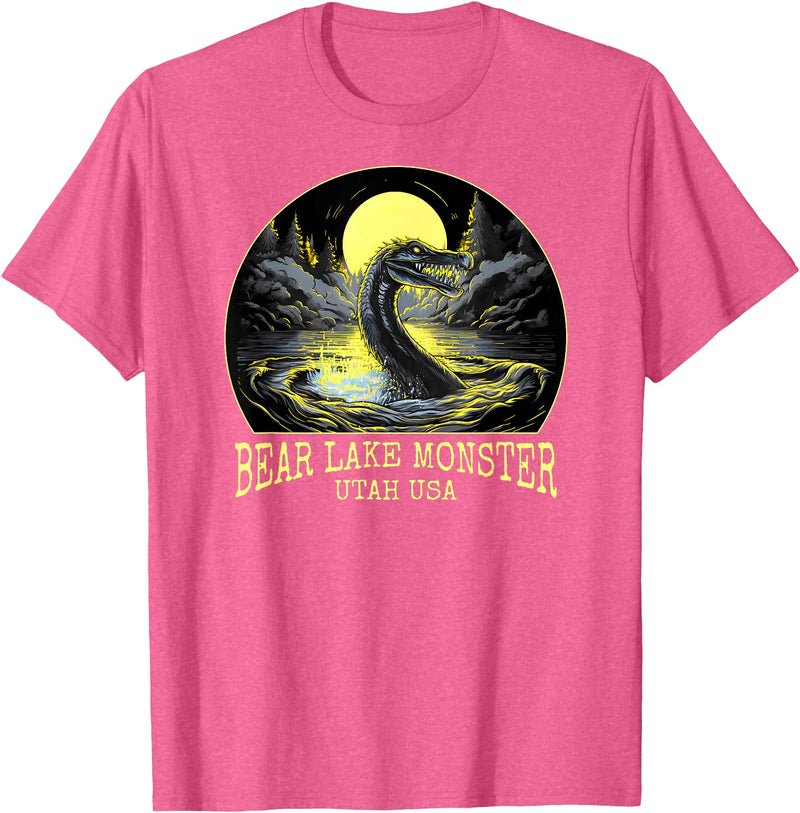 FunWearVm The Bear Lake Monster Cryptid Utah USA Cryptozoology T-Shirt - Pink Heather