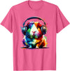 Guinea Pigs Gift For A Guinea Pig Lover Colorful Splash Art Headphones Guinea Pig Lover Guinea Pigs T-Shirt - Pink Heather