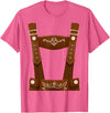 Bavarian Oktoberfest Halloween Costume Oktoberfest Costume Halloween Lederhosen T-Shirt - Pink Heather
