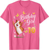 Giraffe Birthday Party by LazyPanda Guinea Pig Birthday Girl 10th Birthday Party 10 Year Old T-Shirt - Pink Heather