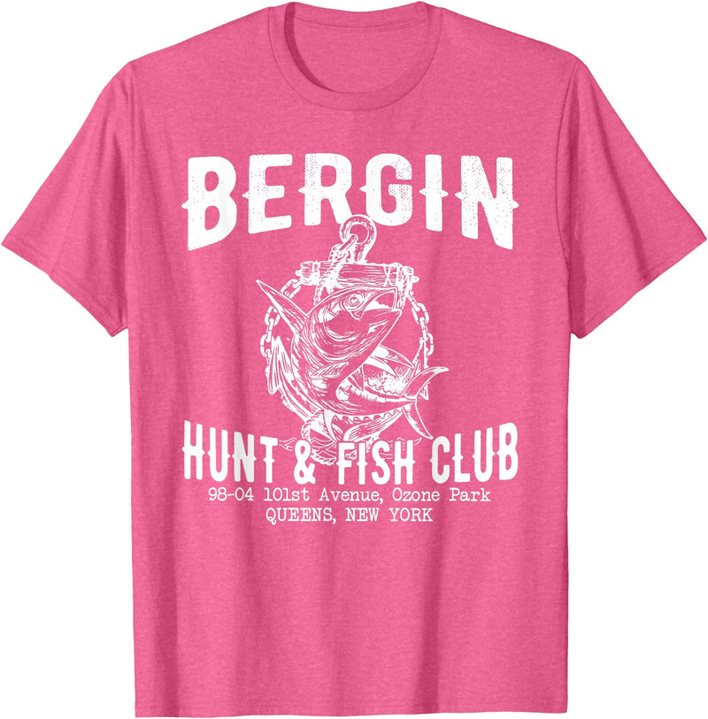 BERGIN HUNT & FISH CLUB Funny Design T-Shirt - Pink Heather