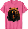 Forest Animal Art Bear Portrait Art Work Wildlife Animal Lovers Forest Motif T-Shirt - Pink Heather