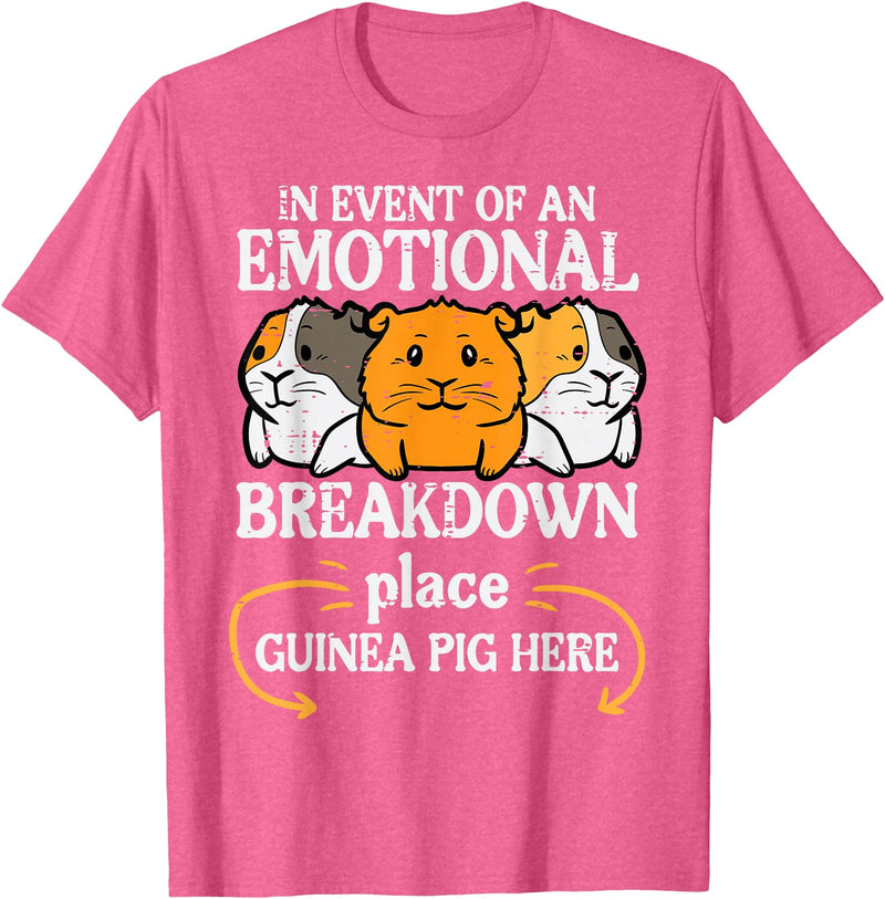 Guinea Pig Shirts For Men Women Kids Gift Emotional Breakdown Place Guinea Pig Cavy Pet Women Men Kids T-Shirt - Pink Heather