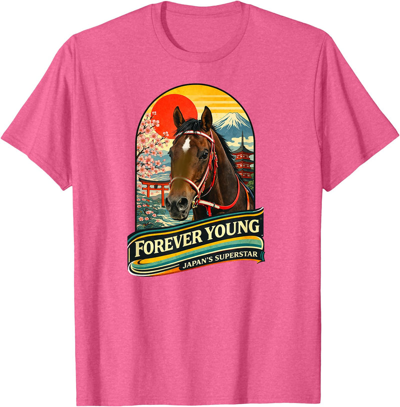 Legends Of Racing Ltd. Forever Young Horse, Horse Racing, Del Mar, Santa Anita T-Shirt - Pink Heather