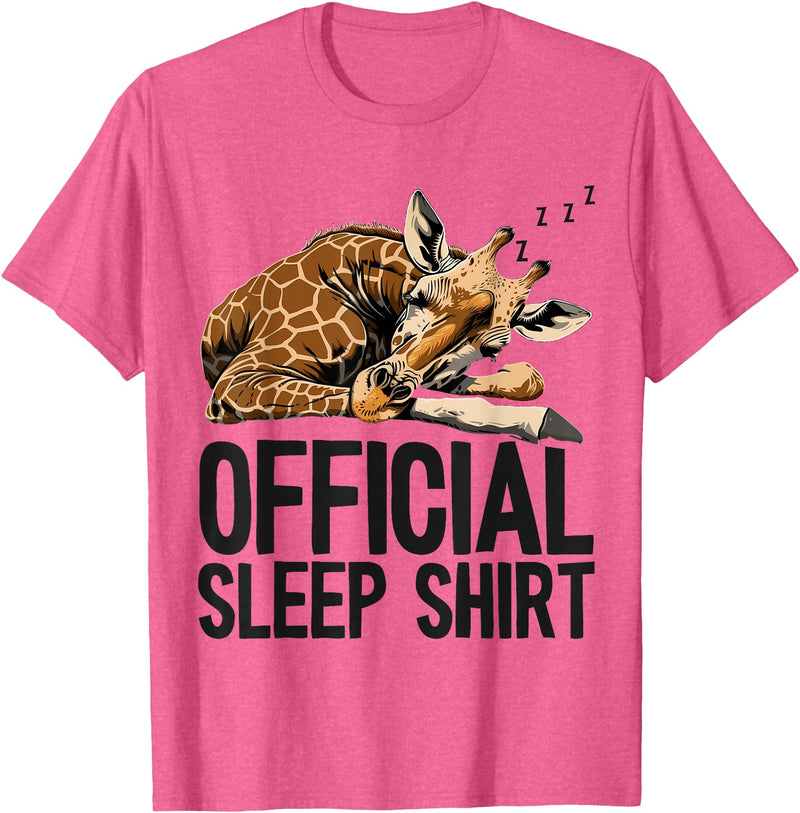 Sleeping Giraffe - Official Sleep Apparel Giraffe Sleeping Funny Official Sleep T-Shirt - Pink Heather