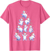White Giant Christmas Tree Lights Santa Hats Polar Bear Christmas Tree Funny Ice Bear Holiday T-Shirt - Pink Heather