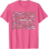 100 Types Of Fish Species Tee 100 Types of Freshwater Fish Species Fishing T-Shirt - Pink Heather