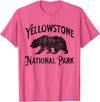 Yellowstone National Park Wyoming USA Outdoor Yellowstone National Park Bear Nature Hike Outdoors Vintage T-Shirt - Pink Heather