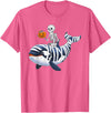 Orca Skeleton Halloween Whale Apparel Co. Skeleton Riding Mummy Orca Halloween Candy Whale T-Shirt - Pink Heather