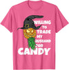 Swinger Upside Down Pineapple Apparel Halloween Trade Husband for Candy Swinger Women Wife T-Shirt - Pink Heather