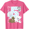 Arctic Animals Birthday Party Family Matching Bday Arctic Animals 5th Birthday Polar Bear Walrus Fox Sea Theme T-Shirt - Pink Heather
