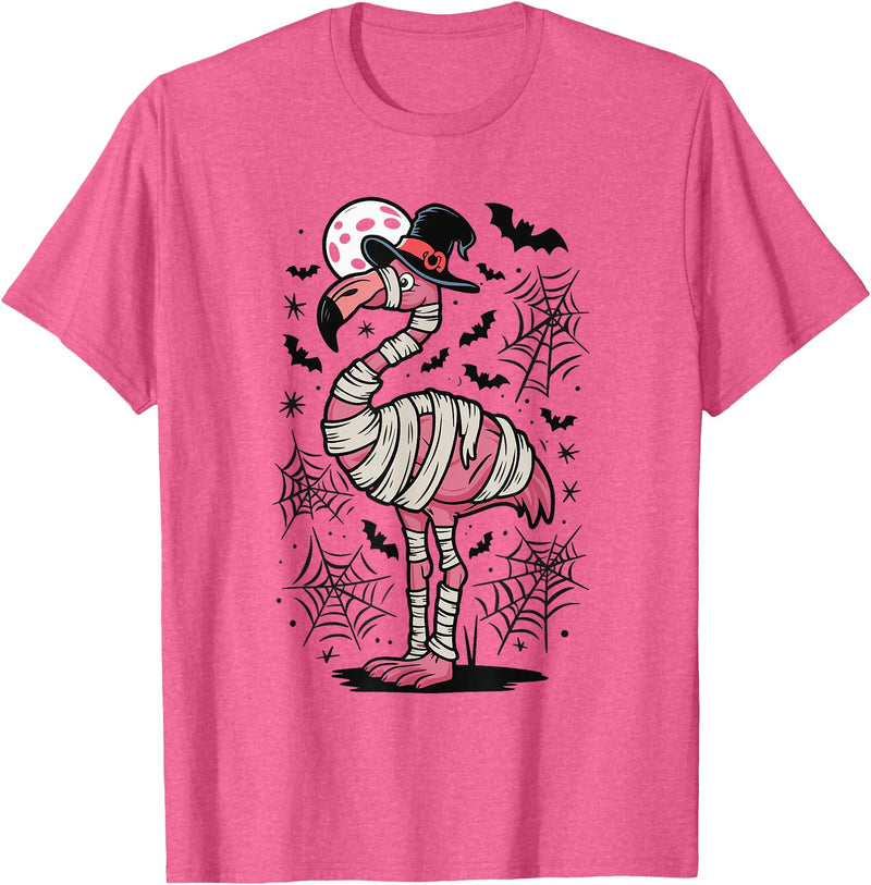 Flamingo Halloween Costume Mummy Spooky Flamingo Mummy T-Shirt - Pink Heather