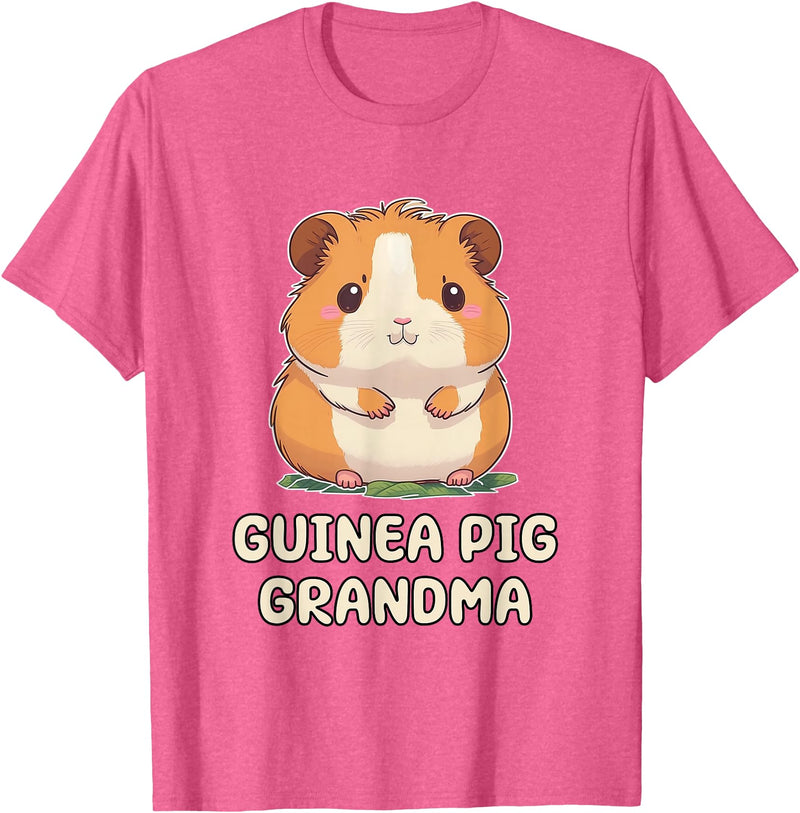 Best & Fun Guinea PIg Designs Funny, Cute Guinea Pig Grandma Grandmother Nana T-Shirt - Pink Heather