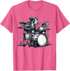 Cute Cow Playing Drums Cow Lover Apparel Cute Cow Playing Drums Cows Drummer Music T-Shirt - Pink Heather