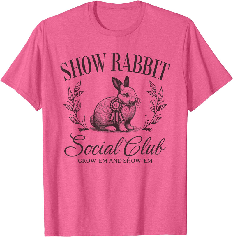 Show Rabbit Social Club Show Barn Mom Stock Show Agriculture T-Shirt in Pink Heather