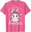 Cute Bunny Rabbit Girls Kids Just a Girl Who Loves Bunnies T-Shirt in Pink Heather